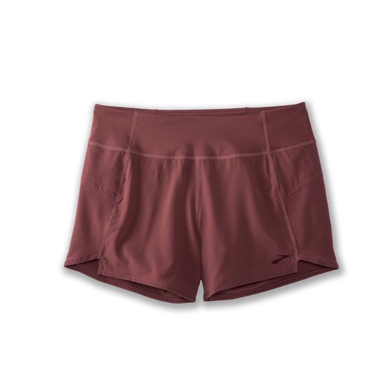 Brooks Chaser 5 - Womens Running Shorts - Burgundy/Terracotta (62981SZFU)